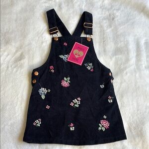 F&F Kids Casual Dress - Navy with Floral Embroidery